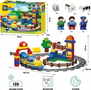 LEGO KLOCKI BLOCKI LEGO KOLEJKA Wesołe Miasteczko + Tory Pociąg Ciuchcia GRA, ŚWIECI, JEŹDZI 109 elementów DUPLO NA PREZENT 2