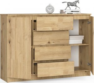 Fabryka Mebli Akord Komoda K 140 cm 2 drzwi 4 szuflady - dąb artisan 2