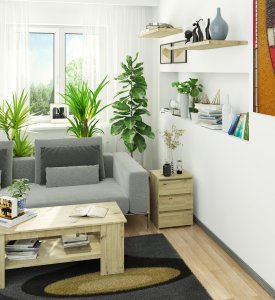 Fabryka Mebli Akord Szafka nocna CL3 40 cm 3 szuflady - dąb artisan 5