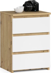 Fabryka Mebli Akord Szafka nocna CL3 40 cm 3 szuflady - dąb artisan-biała 1