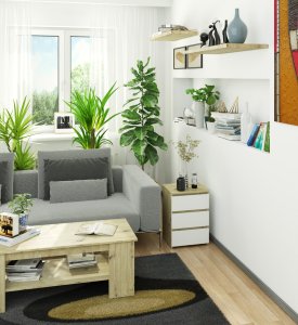 Fabryka Mebli Akord Szafka nocna CL3 40 cm 3 szuflady - dąb artisan-biała 5