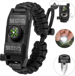 NIEZBĘDNIK BRANSOLETKA PARACORD 10 W 1 ZESTAW SURVIVALOWY BRA-1 1