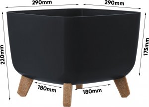 Prosperplast Doniczka na nóżkach Gracia Square DGQL300 Antracyt 2