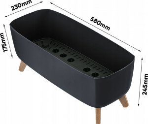 Prosperplast Doniczka na nóżkach Gracia Case DGCL600 Antracyt 2