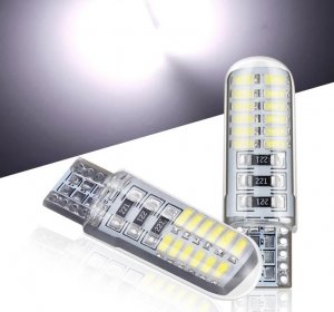SKLEPLEDY ŻARÓWKA LED W5W T10 POSTOJÓWKI 24 LED SILICON MOC 2