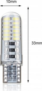 SKLEPLEDY ŻARÓWKA LED W5W T10 POSTOJÓWKI 24 LED SILICON MOC 3