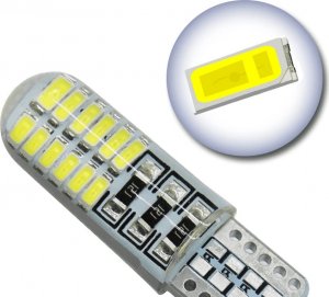 SKLEPLEDY ŻARÓWKA LED W5W T10 POSTOJÓWKI 24 LED SILICON MOC 8
