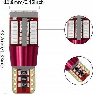 SKLEPLEDY ŻARÓWKA LED W5W T10 POSTOJÓWKI 57 LED CANBUS 360 4