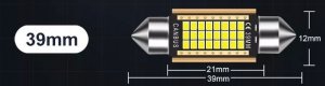 SKLEPLEDY ŻARÓWKA RURKA LED 39MM C3W C5W XSTORM 24SMD CANBUS 5
