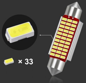 SKLEPLEDY ŻARÓWKA RURKA LED 41MM 42MM 33SMD C3W C5W CANBUS 2