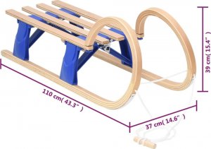 vidaXL vidaXL Składane sanki, 110 cm, sklejka 8
