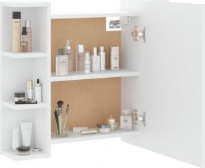 vidaXL Szafka z lustrem i oświetleniem LED, biała, 70x16,5x60 cm 7