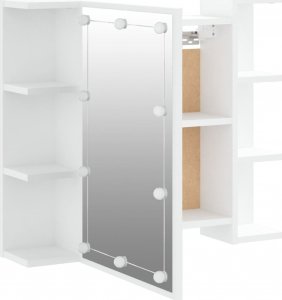 vidaXL Szafka z lustrem i oświetleniem LED, biała, 70x16,5x60 cm 10