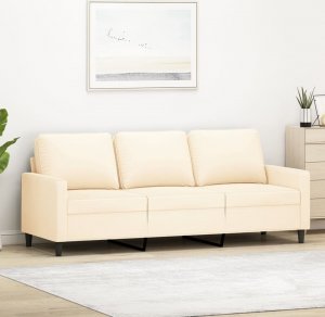 vidaXL vidaXL Sofa 3-osobowa, kremowy, 180 cm, tapicerowana aksamitem 1