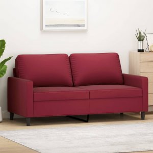 vidaXL vidaXL Sofa 2-osobowa, winna czerwień, 140 cm, tapicerowana aksamitem 1