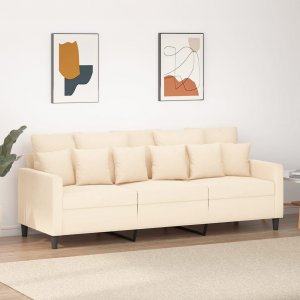 vidaXL vidaXL Sofa 3-osobowa, kremowy, 180 cm, tapicerowana aksamitem 1