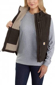 Carhartt Damska Kamizelka Carhartt Sherpa Lined Mock DBrown 1