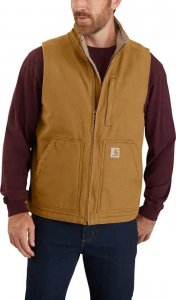 Carhartt Kamizelka Washed Duck SherpaLined, Brązowa, r. L 1