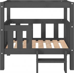 vidaXL vidaXL Legowisko dla psa, szare, 75,5x63,5x70 cm, lite drewno sosnowe 5