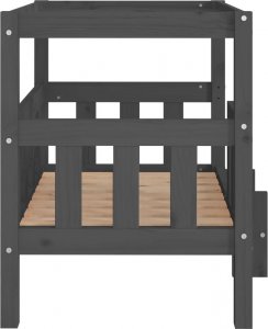 vidaXL vidaXL Legowisko dla psa, szare, 75,5x63,5x70 cm, lite drewno sosnowe 6