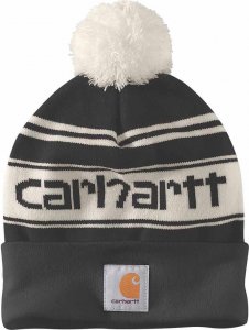 Carhartt Czapka Carhartt Knit PomPom Cuffed Logo Black 1
