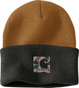 Carhartt Czapka Carhartt Knit Camo Patch Beanie Brown 1