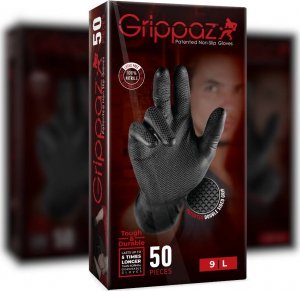 Grippaz Rękawiczki Nitrylowe Grippaz 246 Black 50 sztuk BL 3