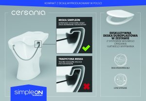 Miska WC Cersanit Zestaw Zip miska WC wisząca SimpleOn z deską wolnoopadającą biały S701-565 4