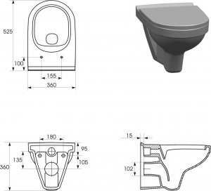 Miska WC Cersanit Zestaw Zip miska WC wisząca SimpleOn z deską wolnoopadającą biały S701-565 5