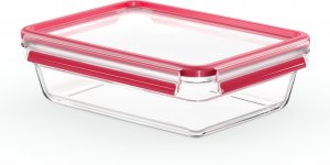 Emsa Emsa CLIP & CLOSE glass food storage container 2.0 liters (transparent/red, rectangular) 1