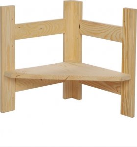 Wamar-Sosenka Moduł Nadstawka Narożna 38,4x34,4x34,4cm 1 Półka BERDO Surowy Drewno sosnowe R2NZ_39X035X34_NF1 2