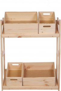 Wamar-Sosenka Regał drewniany na skrzynki LSR 2 półki na skrzynie Naturalny Półki na skrzynki 2 szt Drewno sosnowe 14