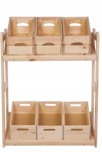 Wamar-Sosenka Regał drewniany na skrzynki LSR 2 półki na skrzynie Naturalny Półki na skrzynki 2 szt Drewno sosnowe 15