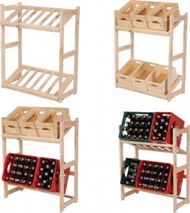 Wamar-Sosenka Regał drewniany na skrzynki LSR 2 półki na skrzynie Naturalny Półki na skrzynki 2 szt Drewno sosnowe 2