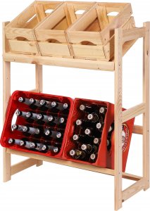 Wamar-Sosenka Regał drewniany na skrzynki LSR 2 półki na skrzynie Naturalny Półki na skrzynki 2 szt Drewno sosnowe 4