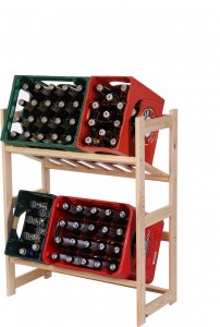 Wamar-Sosenka Regał drewniany na skrzynki LSR 2 półki na skrzynie Naturalny Półki na skrzynki 2 szt Drewno sosnowe 7