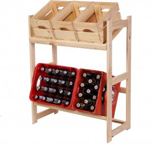 Wamar-Sosenka Regał drewniany na skrzynki LSR 2 półki na skrzynie Naturalny Półki na skrzynki 2 szt Drewno sosnowe 9