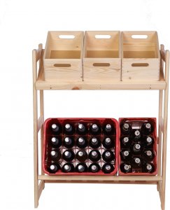 Wamar-Sosenka Regał drewniany na skrzynki LSR 2 półki na skrzynie Naturalny Półki na skrzynki 2 szt Drewno sosnowe 10