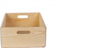 Wamar-Sosenka Drewniana Skrzynka z uchwytami 13,5x40x30 cm - Naturalna Surowa Szlifowana Drewno sosnowe 12 litrów / Wamar-Sosenka 4