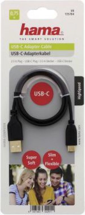 Kabel USB Hama USB-A - USB-C 0.75 m Czarny (001357840000) 9