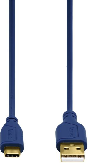 Kabel USB Hama USB-A - USB-C 0.75 m Niebieski (001357850000) 2