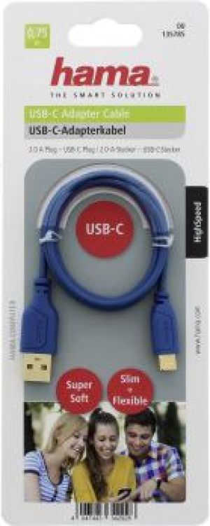 Kabel USB Hama USB-A - USB-C 0.75 m Niebieski (001357850000) 9