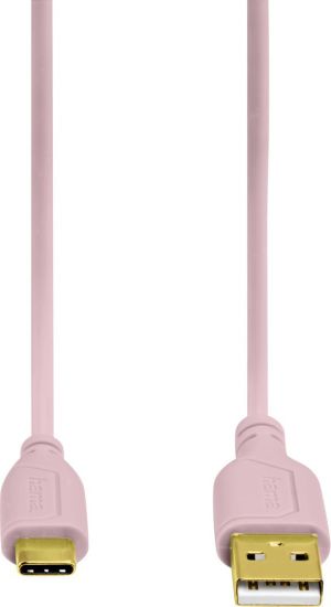 Kabel USB Hama USB-A - 0.75 m Różowy (001357870000) 2