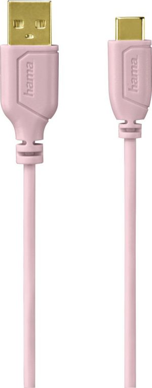 Kabel USB Hama USB-A - 0.75 m Różowy (001357870000) 3