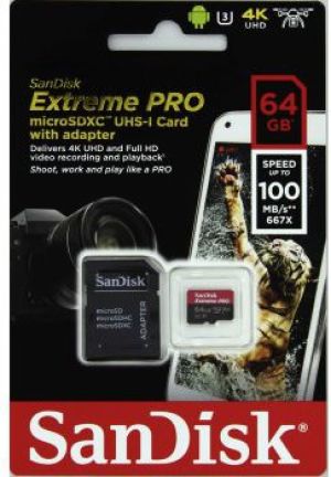 Karta SanDisk Extreme Pro MicroSDXC 64 GB Class 10 UHS-I/U3 A1 V30 (001734280000) 1