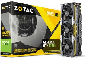 Karta graficzna Zotac Geforce GTX 1080 Ti AMP EXTREME, 11GB GDDR5X (352 Bit), DVI-D, HDMI, 3x DP, BOX (ZT-P10810C-10P) 1