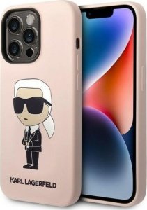 Karl Lagerfeld Etui Karl Lagerfeld KLHCP14XSNIKBCP Apple iPhone 14 Pro Max hardcase różowy/pink Silicone Ikonik 1