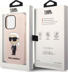 Karl Lagerfeld Etui Karl Lagerfeld KLHCP14XSNIKBCP Apple iPhone 14 Pro Max hardcase różowy/pink Silicone Ikonik 8