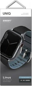 Uniq Pasek UNIQ Linus Apple Watch 4/5/6/7/8/SE 40/41mm Airosoft Silicone czarny/midnight black 3