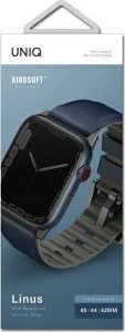 Uniq Pasek UNIQ Linus Apple Watch 4/5/6/7/SE/8/Ultra 44/45/49mm Airosoft Silicone niebieski/nautical blue 3